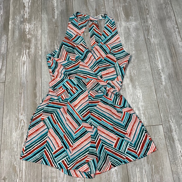 Charlotte Russe Pants - Striped Charlotte Russe Romper Medium